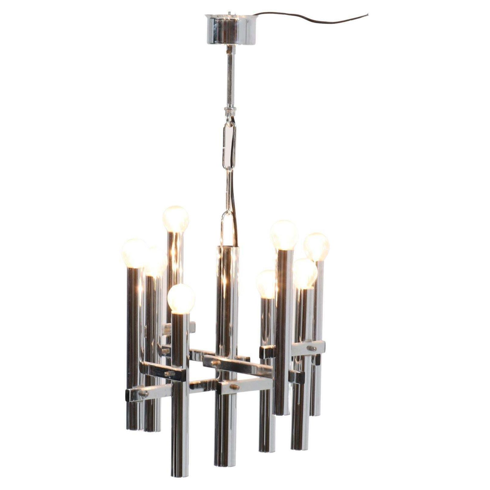 Mid Century Modern Italian Chandelier In The Style Of Gaetano Sciolari