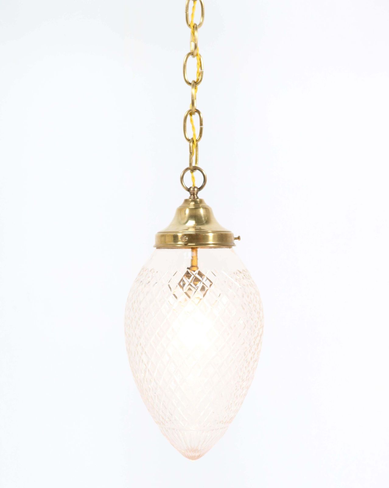 Brass French Art Nouveau Hall Light Or Pendant With Beveled Glass, 1915 photo buy