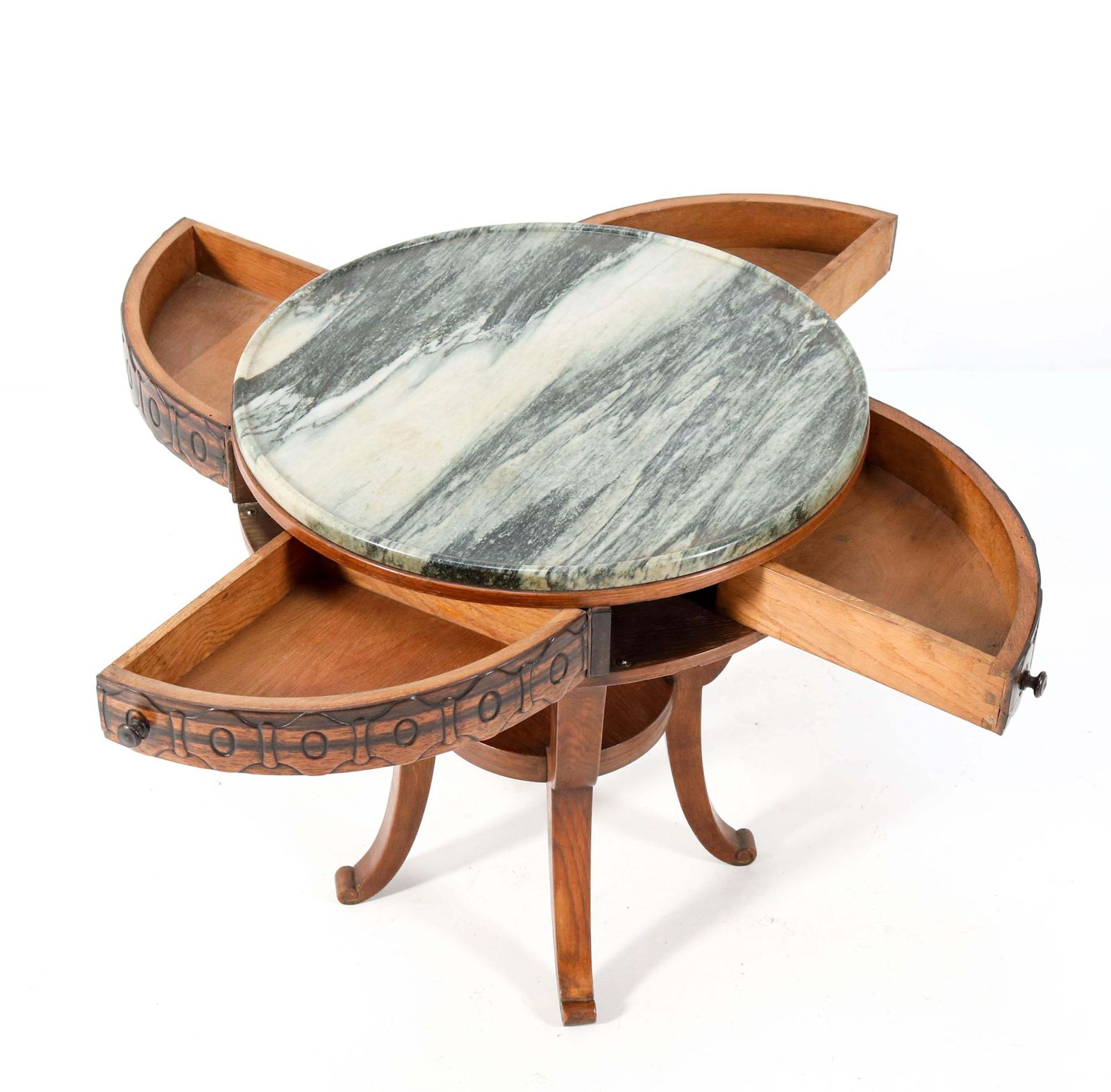 Oak Art Deco Amsterdamse School Coffee Table By 'T Woonhuys Amsterdam, 1920s photo for sale