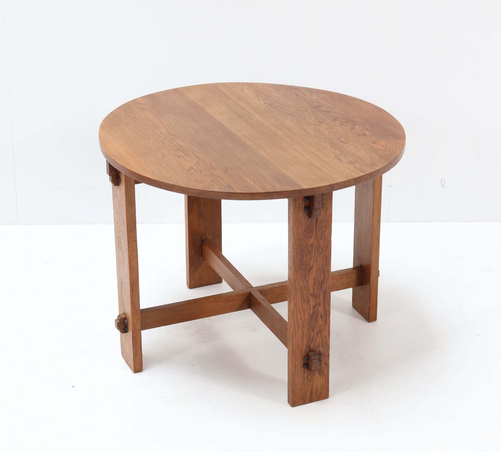 Oak Art Deco Haagse School Coffee Table By J.C. Le Cointre Den Haag, 1920s photo for sale