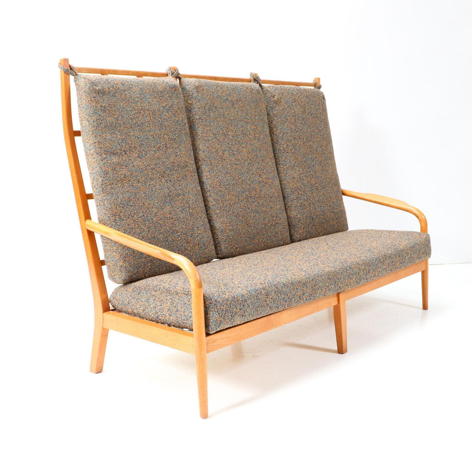 Ash Mid Century Modern High Back Sofa By Frits Eschauzier Jr, 1967 photo Furniture
