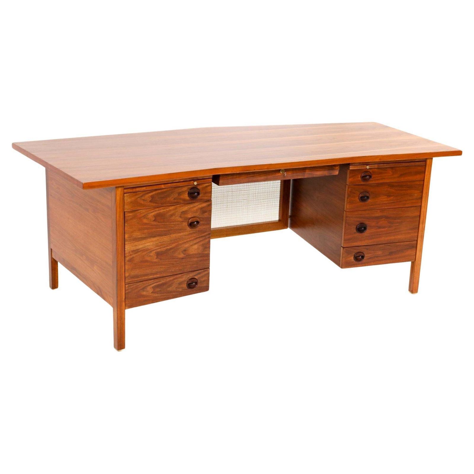 Mid Century Modern Walnut Executive Desk By Edward Wormley For Dunbar, 1950s