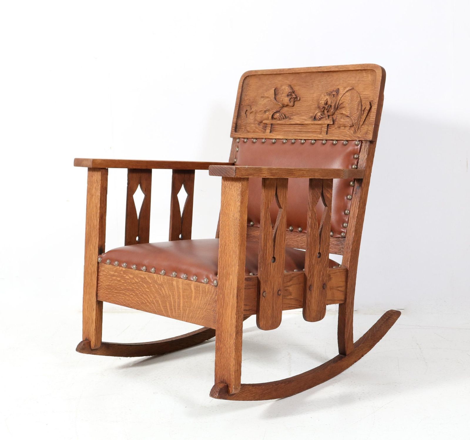 Oak Arts & Crafts Mission Rocking Chair, 1900s photo furniture