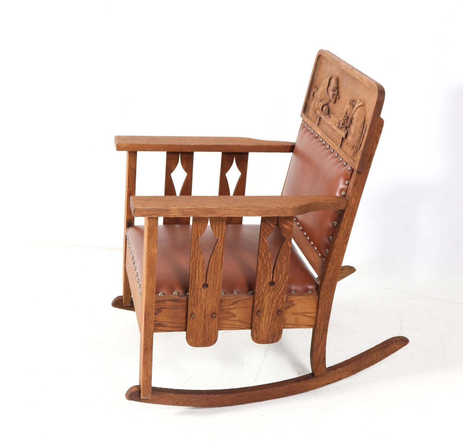 Oak Arts & Crafts Mission Rocking Chair, 1900s photo for sale