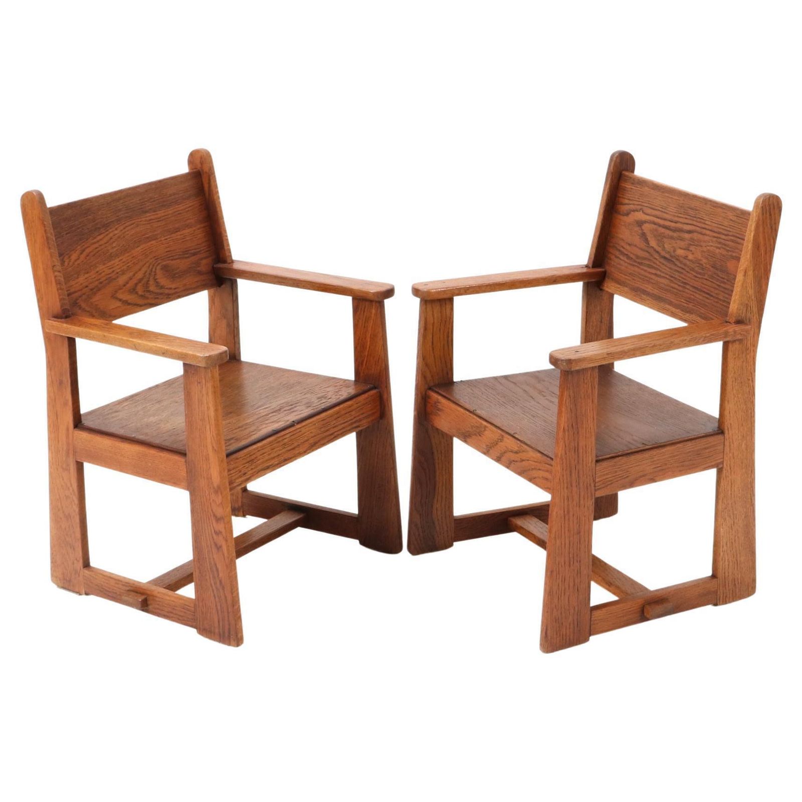 Two Art Deco Modernist Children's Armchairs By Jan Wils For Eik En Linden, 1918