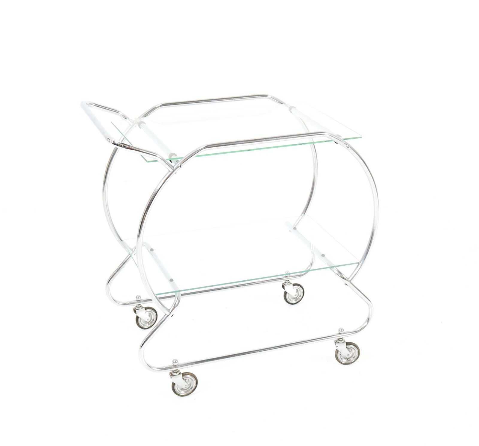 Nickel Plated Brass Art Deco Serving Trolley, 1930s photo for sale