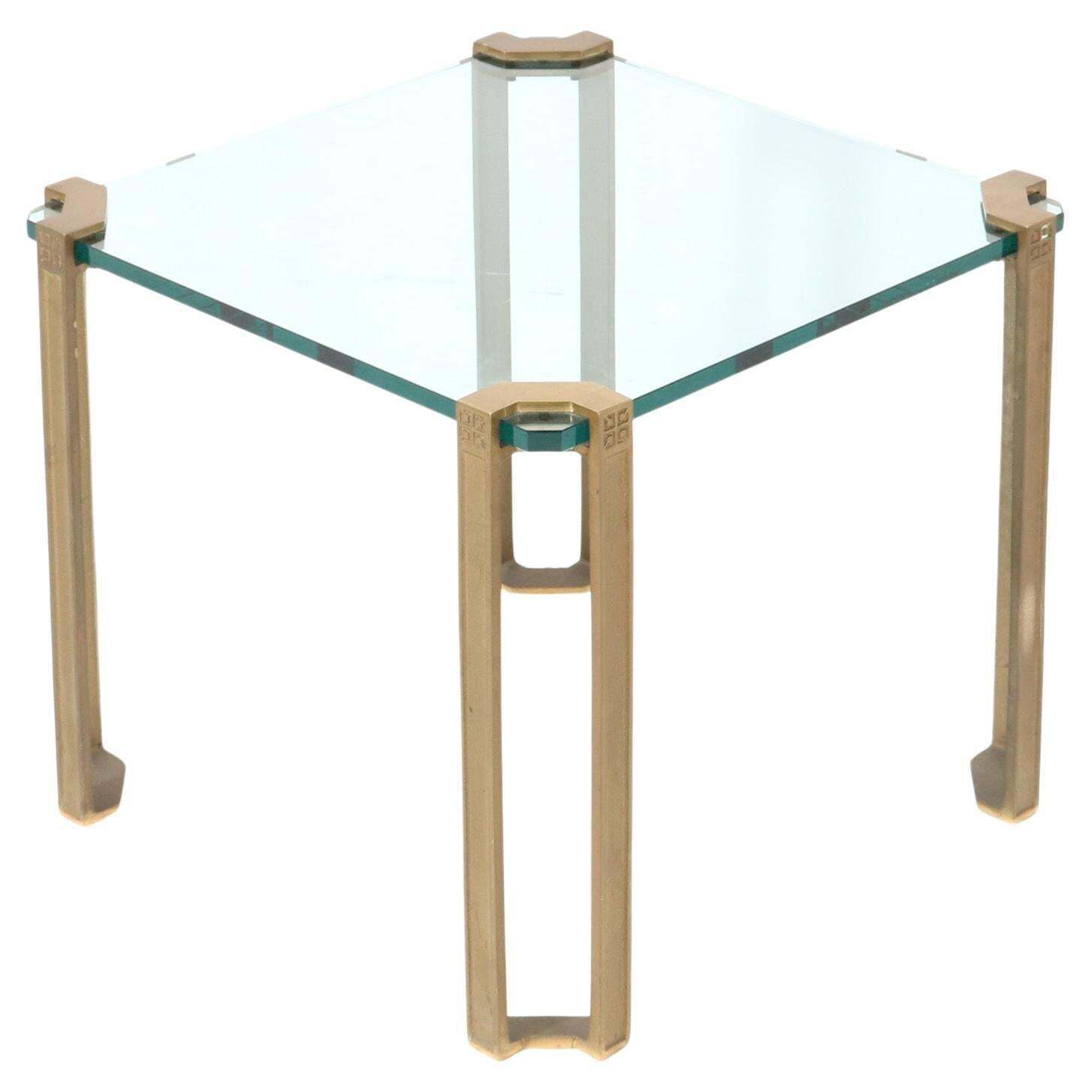 Hollywood Regency Bronze Square Side Table By Peter Ghyczy For Ghyczy, 1970s