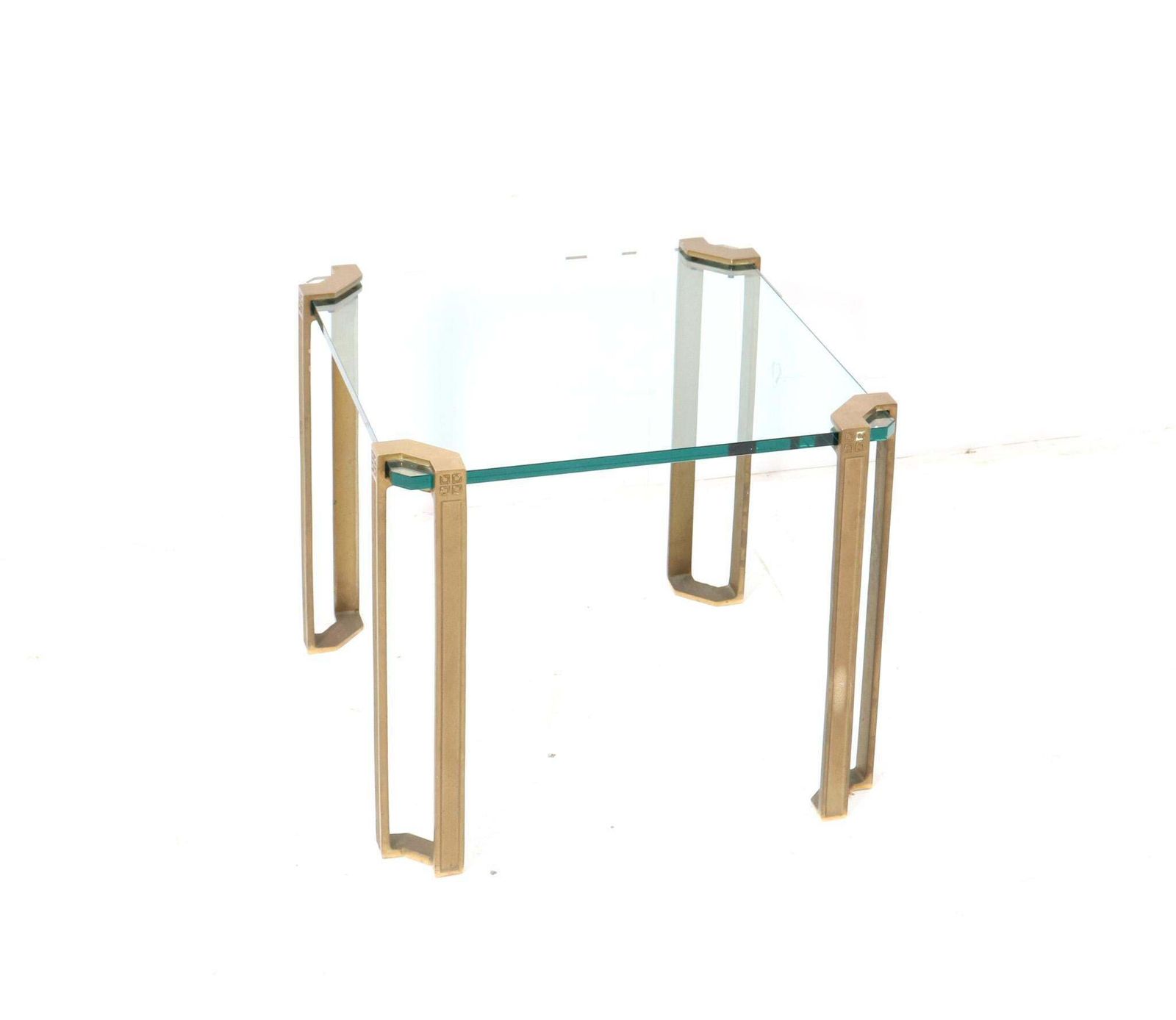 Hollywood Regency Bronze Square Side Table By Peter Ghyczy For Ghyczy, 1970s photo furniture