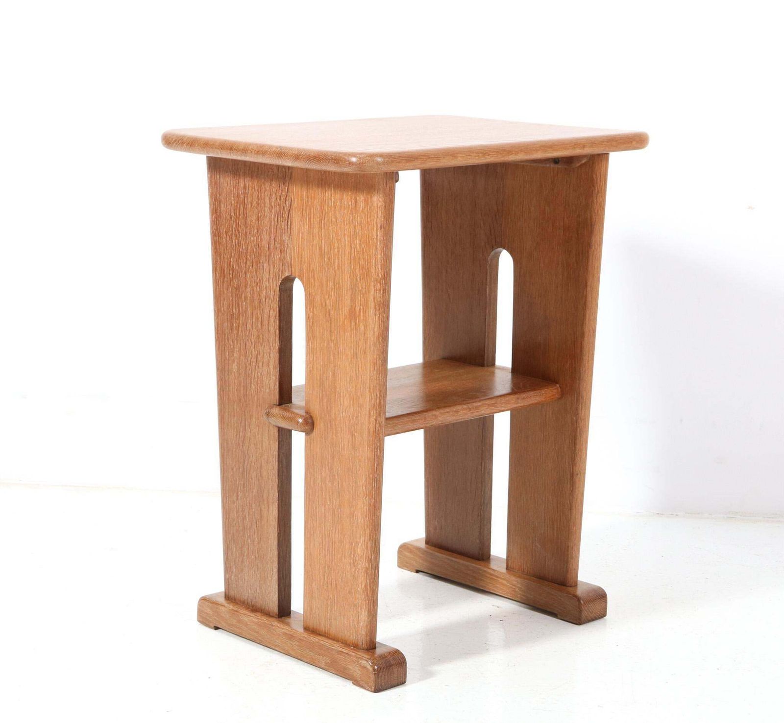 Oak Art Deco Modernist Side Table By Bas Van Pelt For My Home, 1930s photo for sale