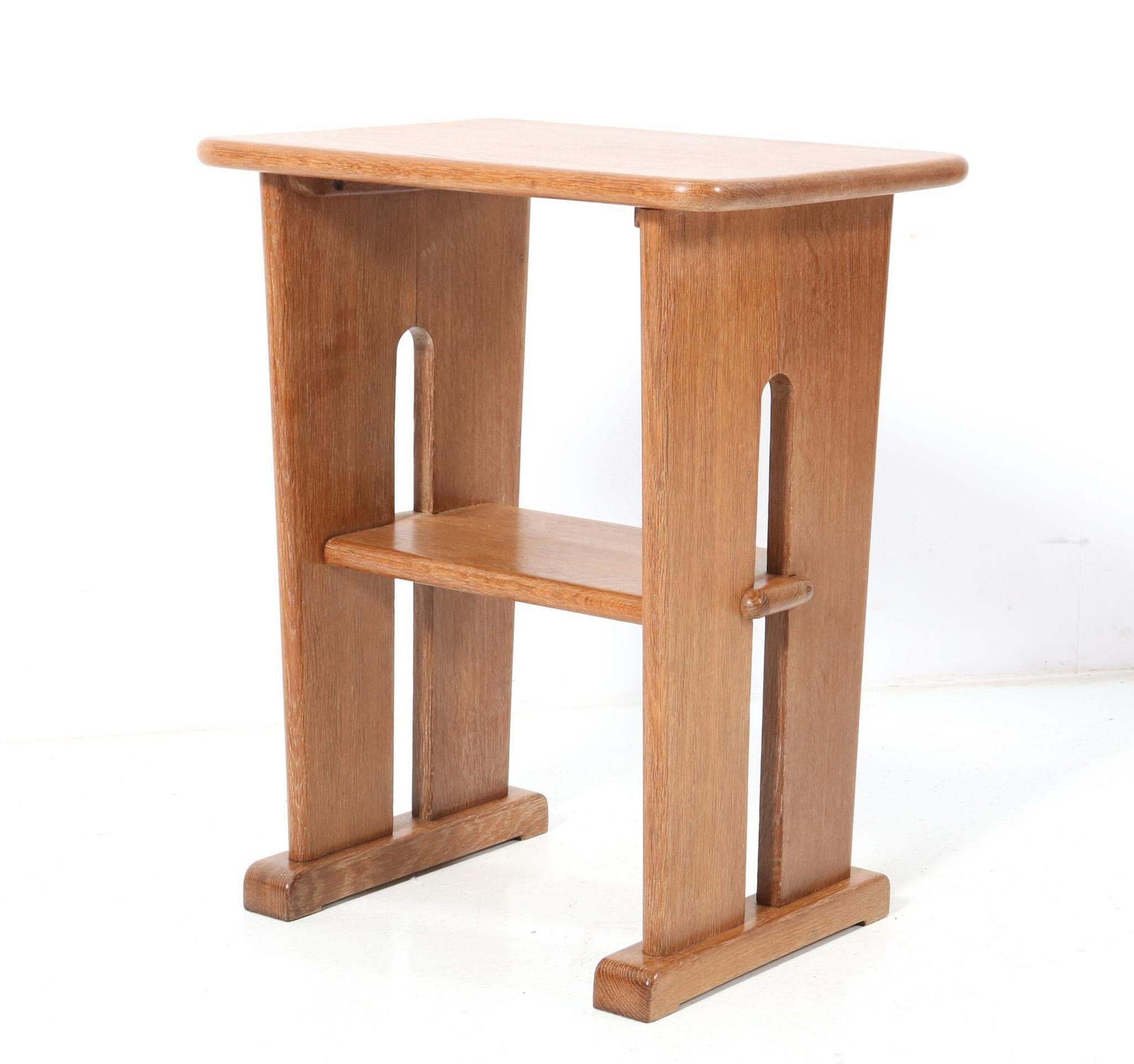 Oak Art Deco Modernist Side Table By Bas Van Pelt For My Home, 1930s photo Furniture