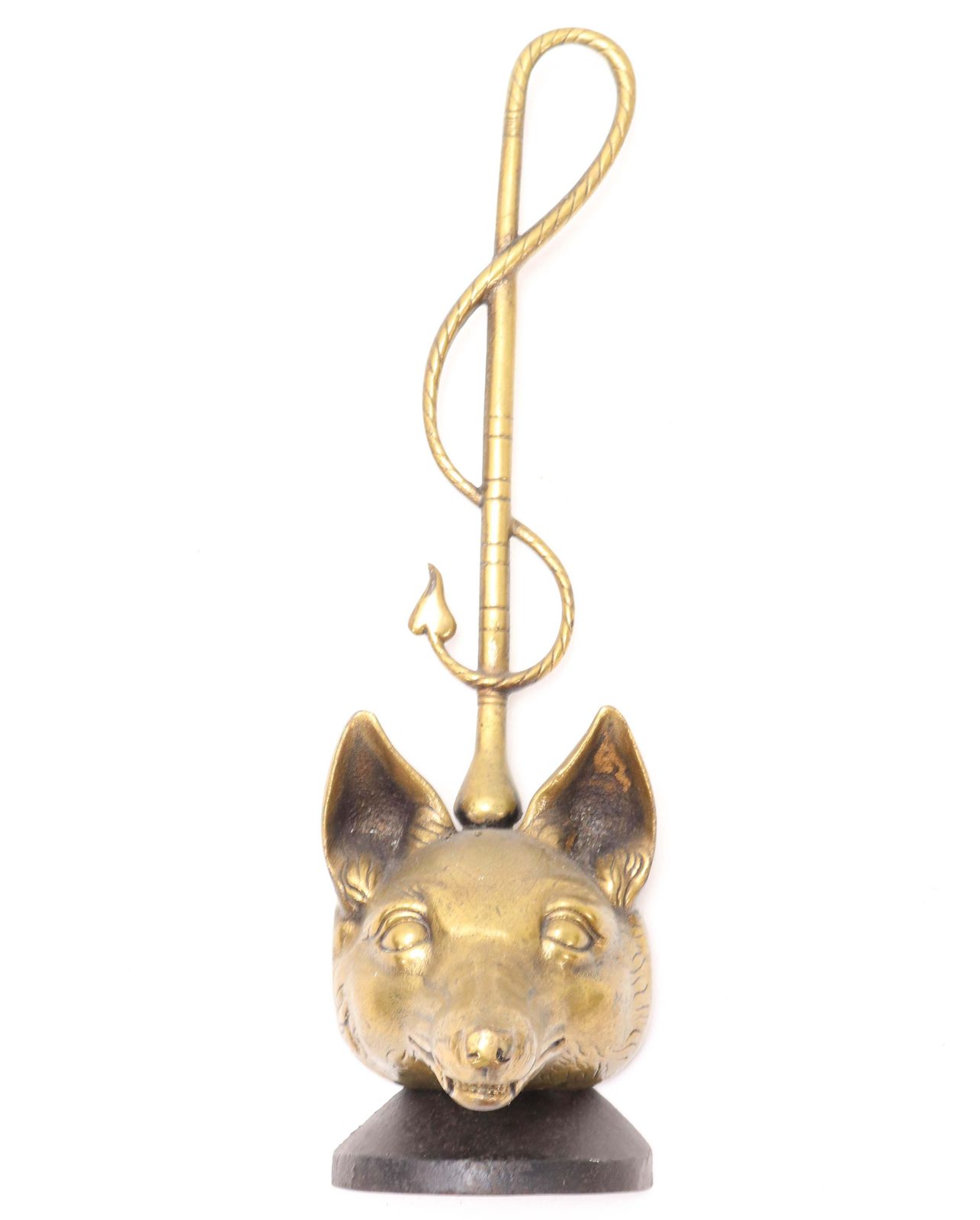 Brass And Iron English Fox Head Door Stop By Peerage, 1920s photo 641.0