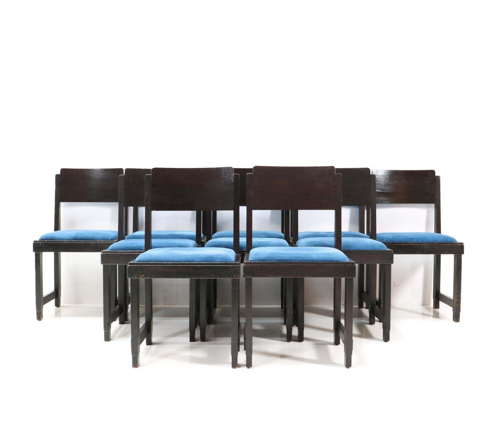 Set Of Ten Art Deco Modernist Dining Room Chairs By Frits Spanjaard, 1920s photo Furniture