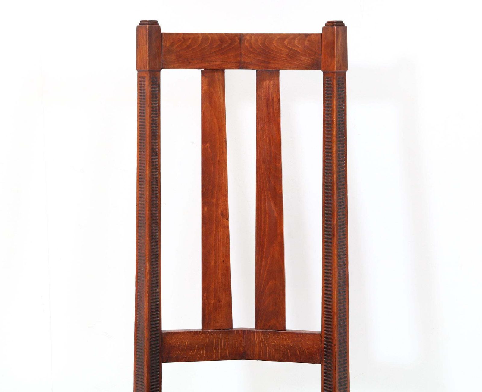4062.0 Set Of Six Art Deco Amsterdamse School High Back Dining Room Chairs, 1920s photo