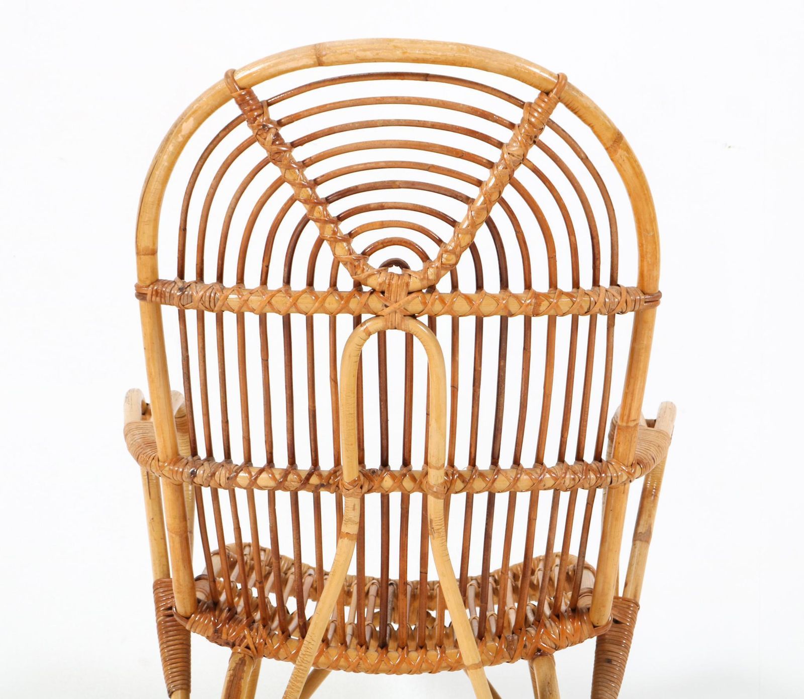photo for sale Mid Century Modern Rattan Lounge Chair, 1960s