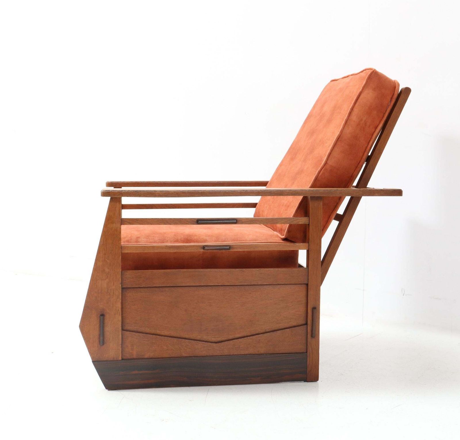 Oak Art Deco Amsterdamse School Lounge Chair Or Folding Chair, 1920s photo for sale