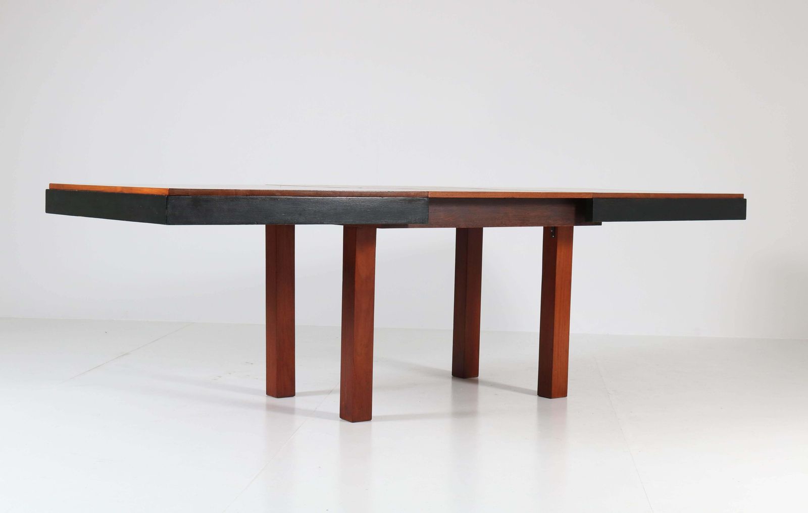 Teak Art Deco Haagse School Extendable Table By Toko V/D Pol Semarang, 1920s photo for sale