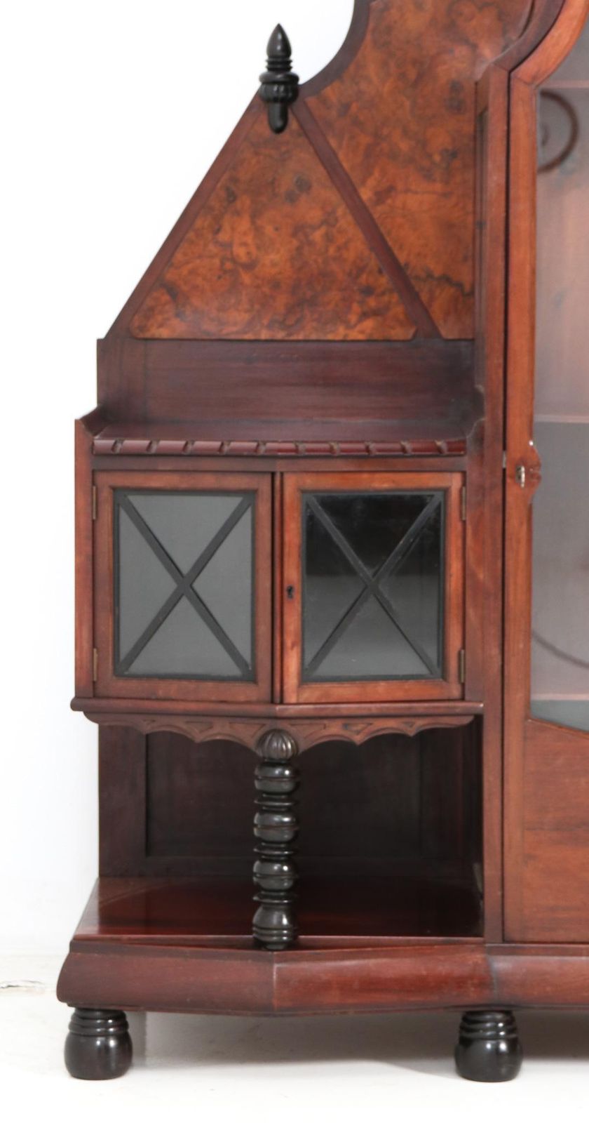 Walnut Art Deco Amsterdamse School Vitrine Or China Cabinet By Max Coini, 1920s photo vinterior