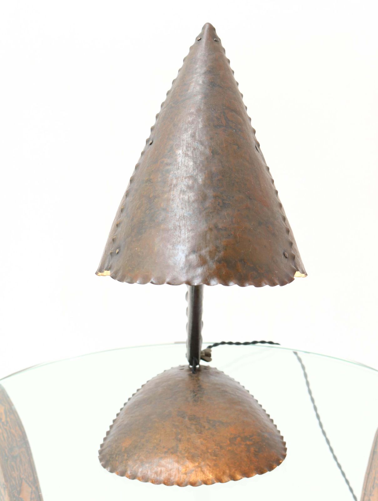 Hammered Metal Art Deco Amsterdam School Table Lamp By Johan Verhey, 1930s photo buy