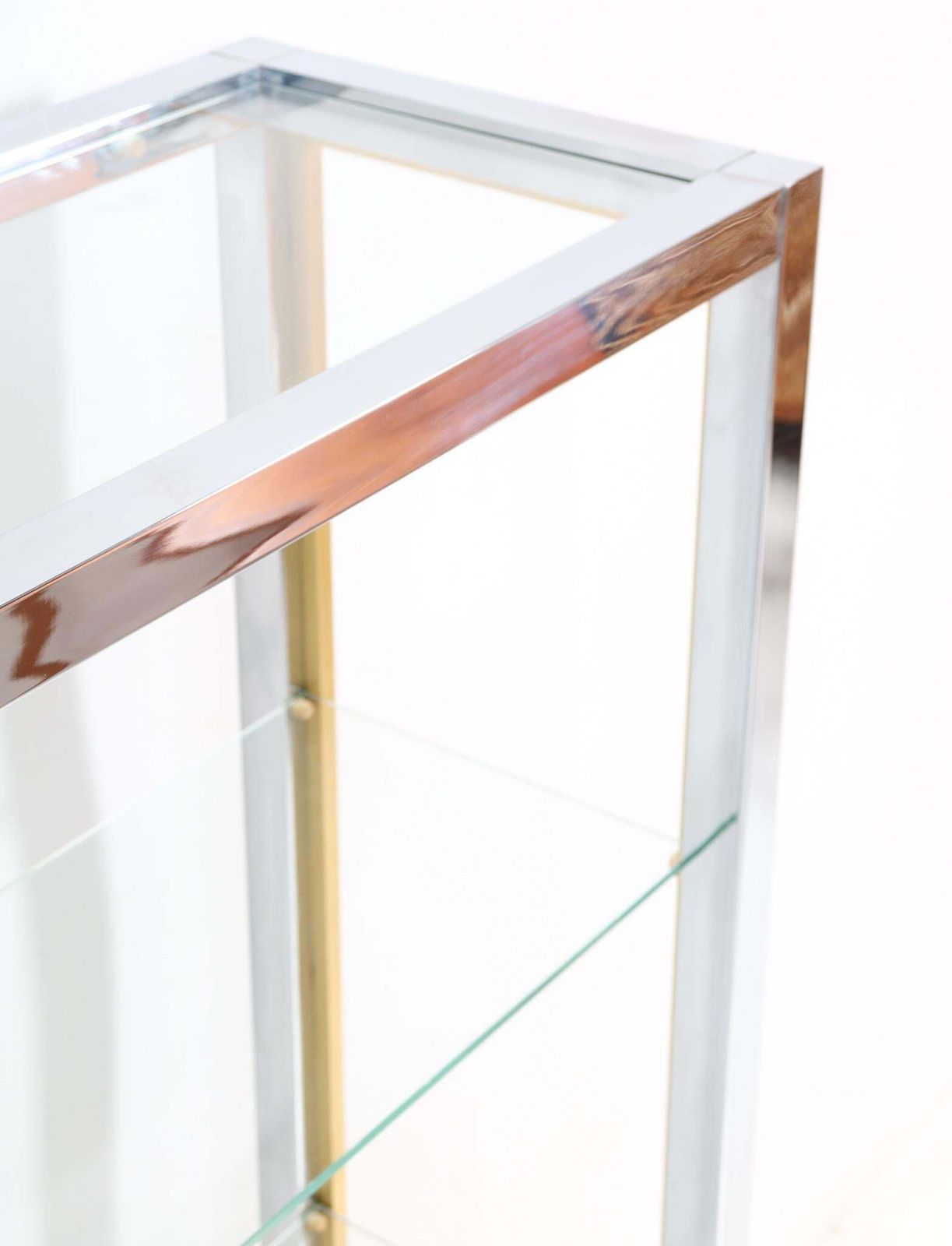 Hollywood Regency Italian Chrome And Brass Etagere By Renato Zevi, 1970s photo vinterior