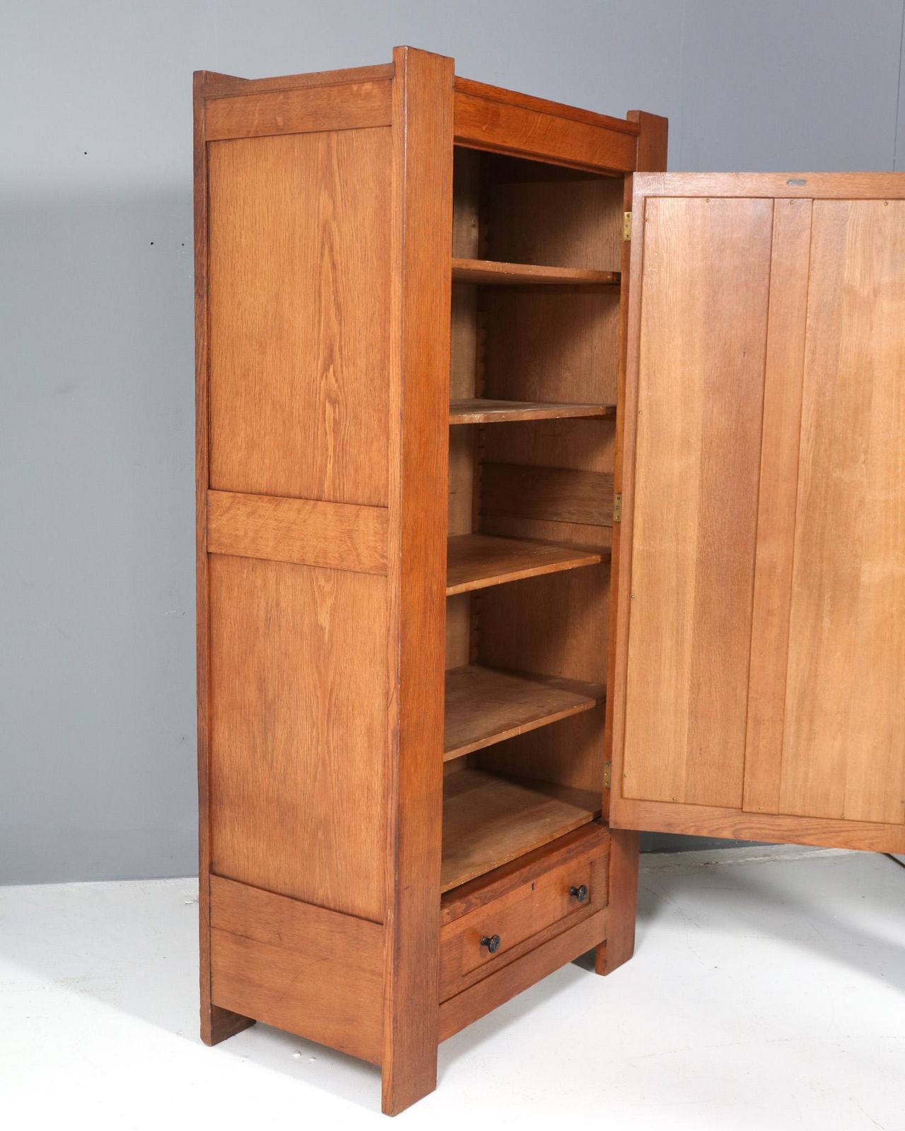 Art Deco Modernist Oak Armoire Or Wardrobe By Hendrik Wouda For Pander, 1924 photo Furniture