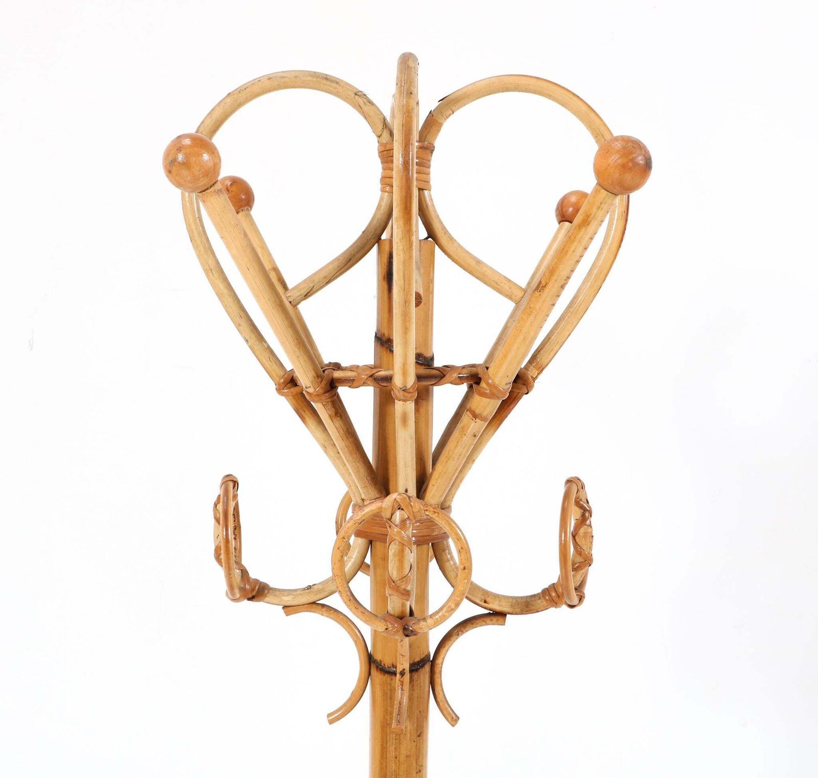 Mid Century Modern Bamboo Coat Rack Franco Albini Style, 1960s photo vintage