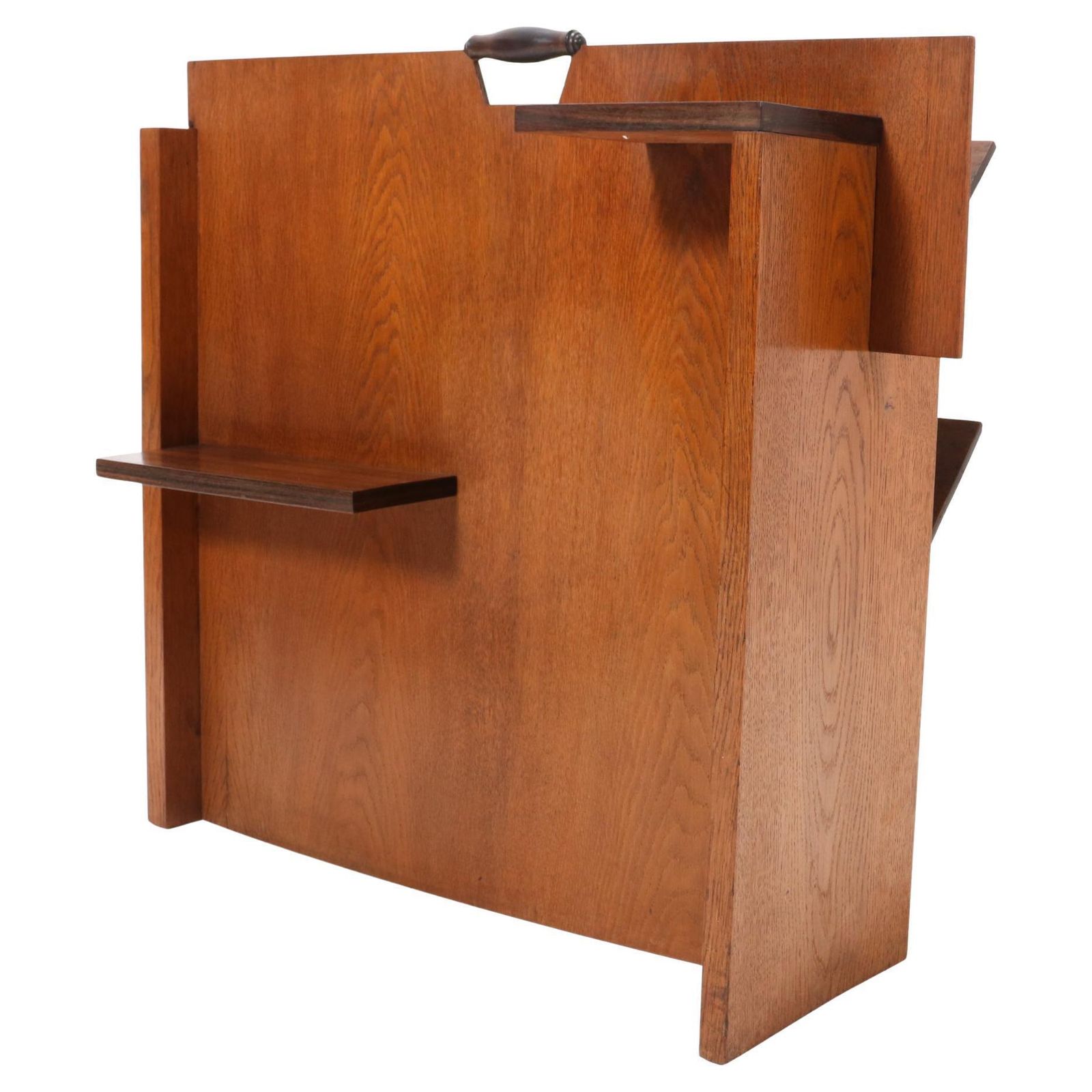 Oak Art Deco Modernist Magazine Rack By Frits Spanjaard, 1920s