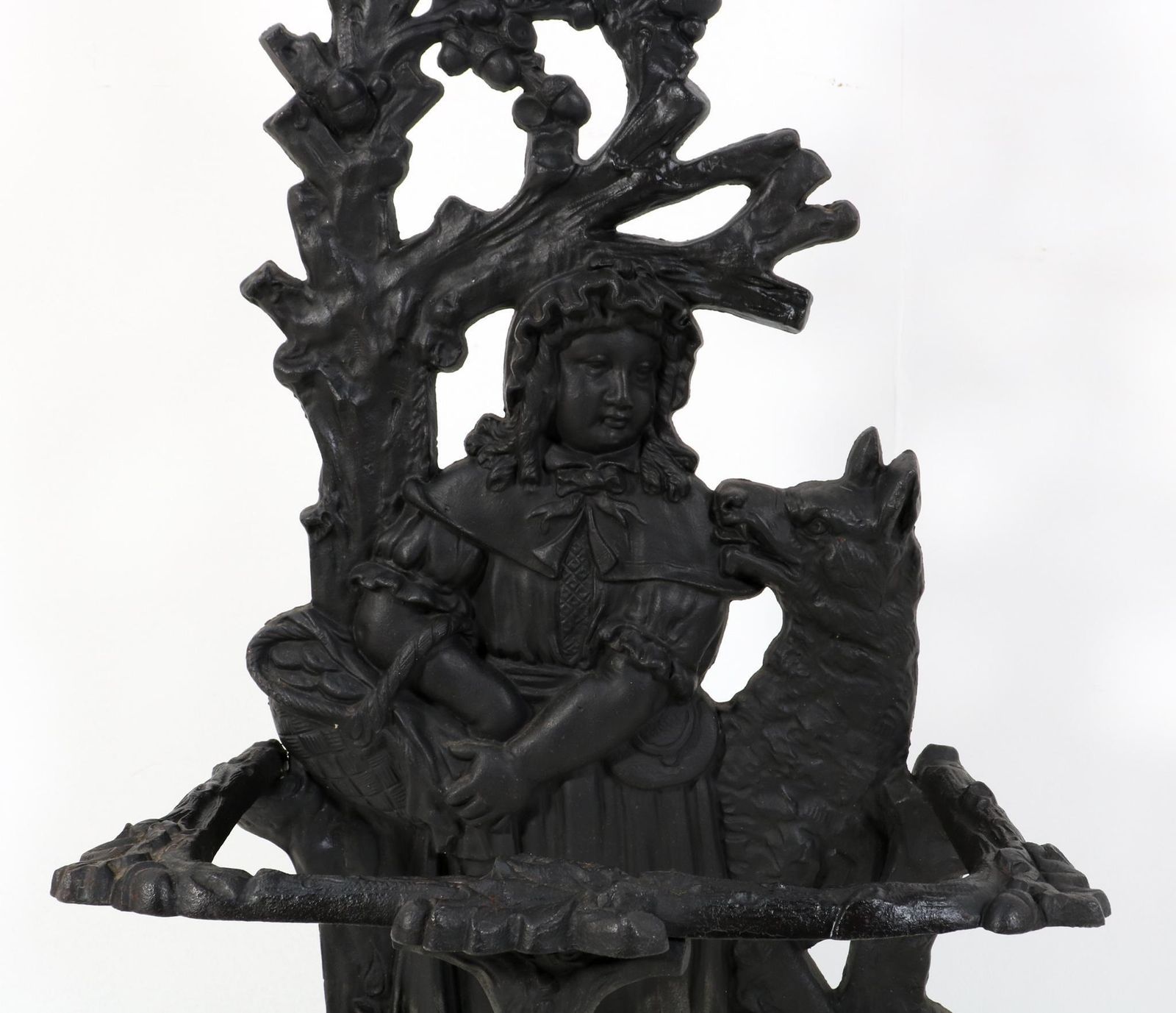 photo furniture 19th Century Cast Iron Red Riding Hood & The Wolf Porte Manteau Or Hall Stand