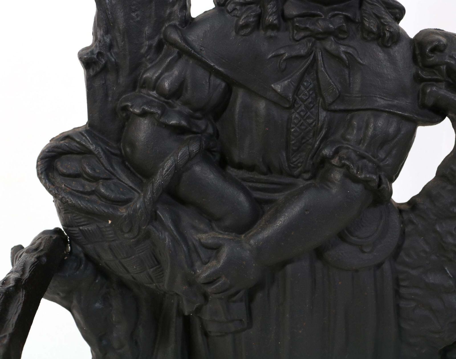 2541.0 19th Century Cast Iron Red Riding Hood & The Wolf Porte Manteau Or Hall Stand photo