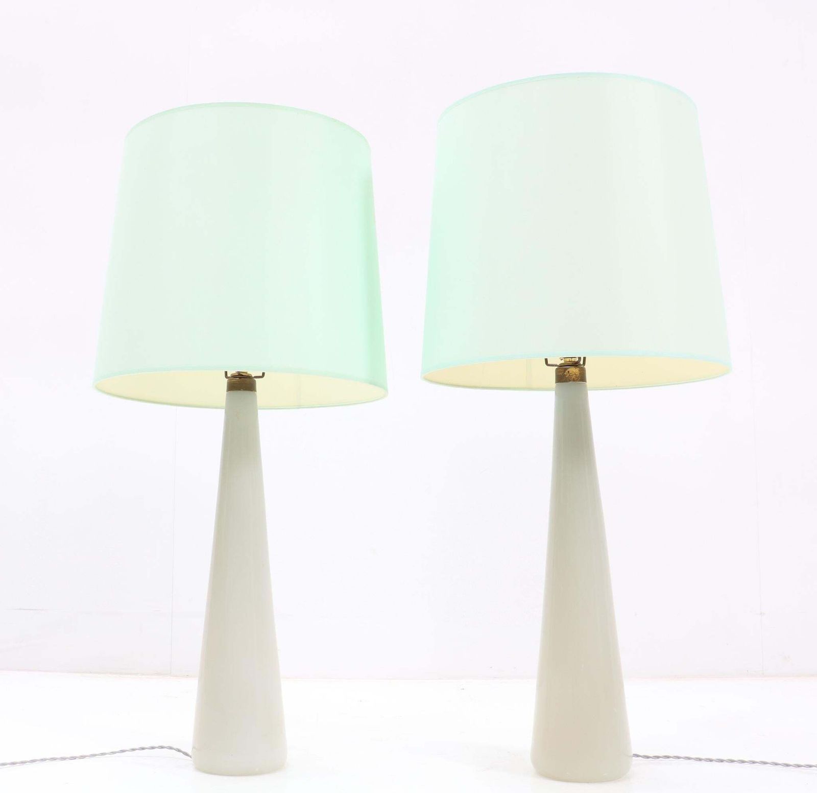 Two Mid Century Modern Opaline Table Lamps By Archimede Seguso Murano, 1970s photo furniture