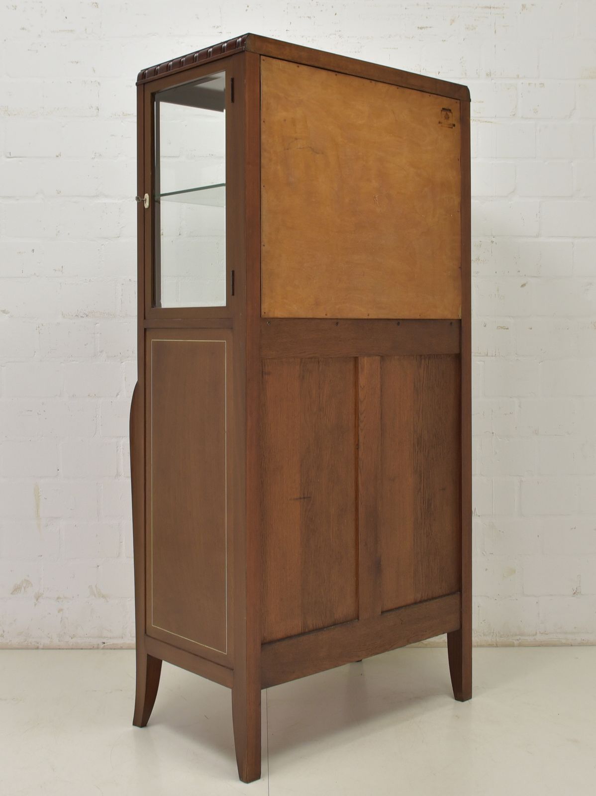 Furniture Antique! Narrow Display Cabinet Restored Art Deco Mahogany Display Cabinet Dining Room photo