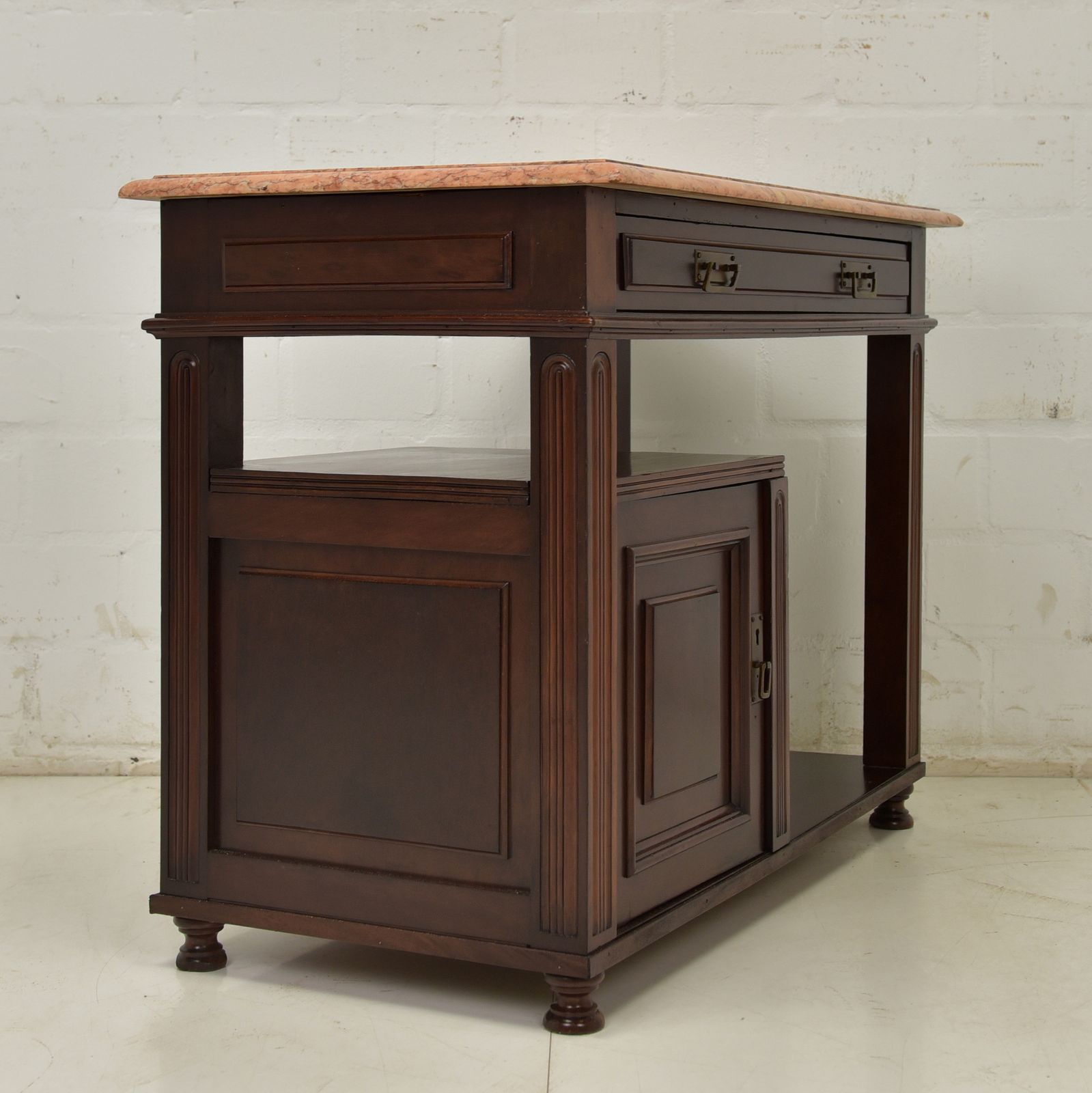 Furniture Antique! Side Table / Bedside Table Restored Art Deco Mahogany Chest Of Drawers photo