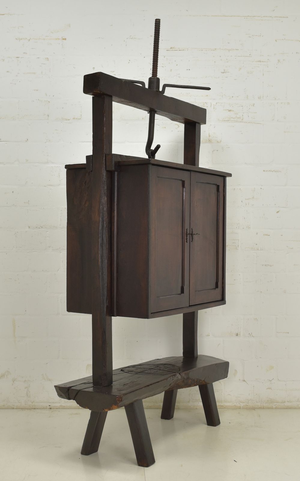 photo for sale Antique! Screw Press Cabinet Restored Oak Dresser Vertiko Bar Cabinet