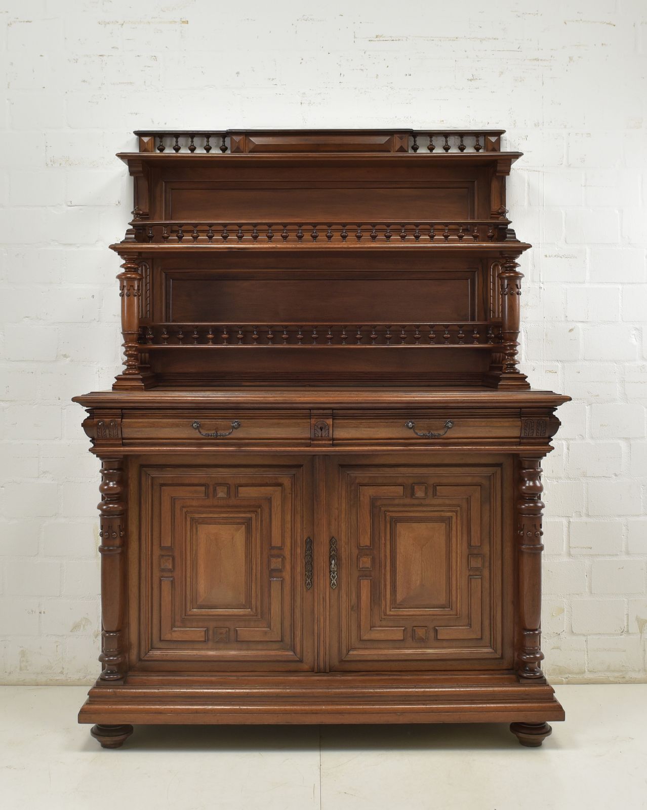 Antique! Restored Walnut Sideboard, Gründerzeit Buffet Cabinet, Credenza photo furniture