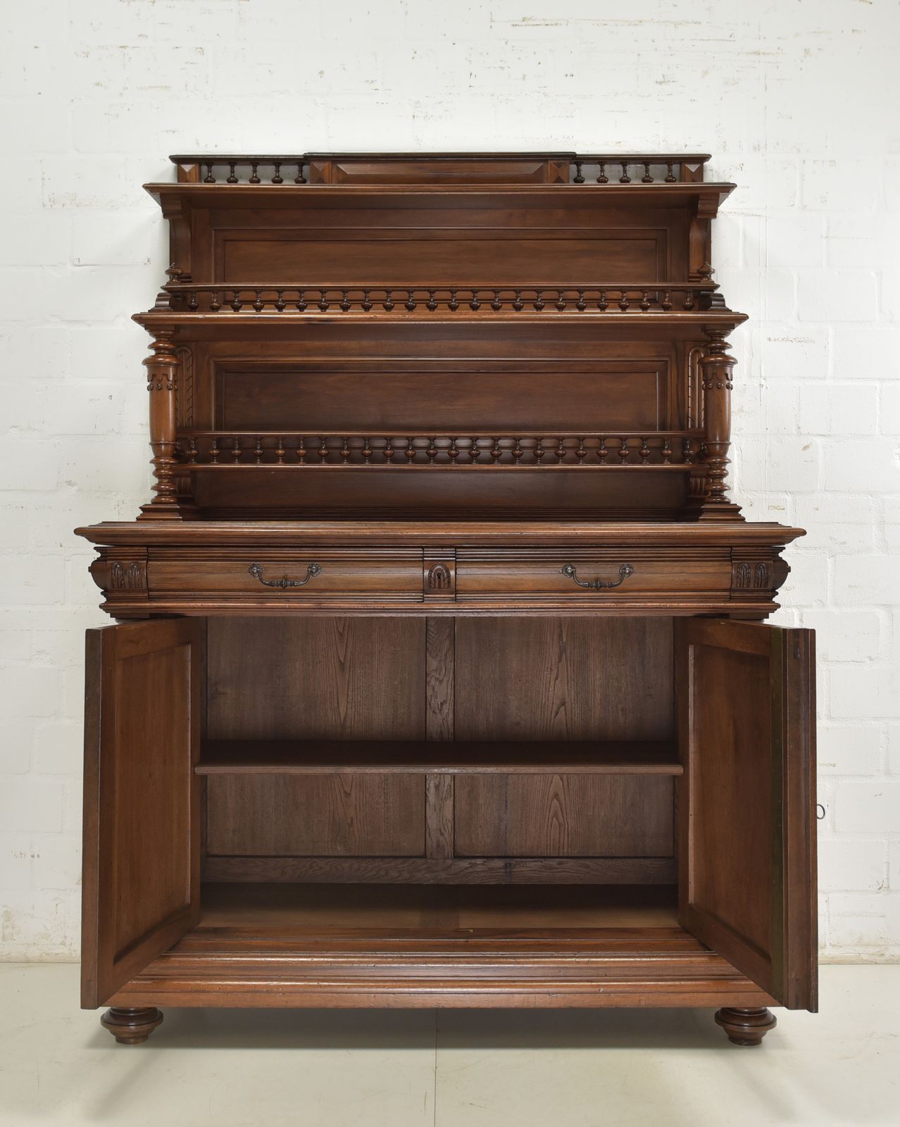 Antique! Restored Walnut Sideboard, Gründerzeit Buffet Cabinet, Credenza photo for sale