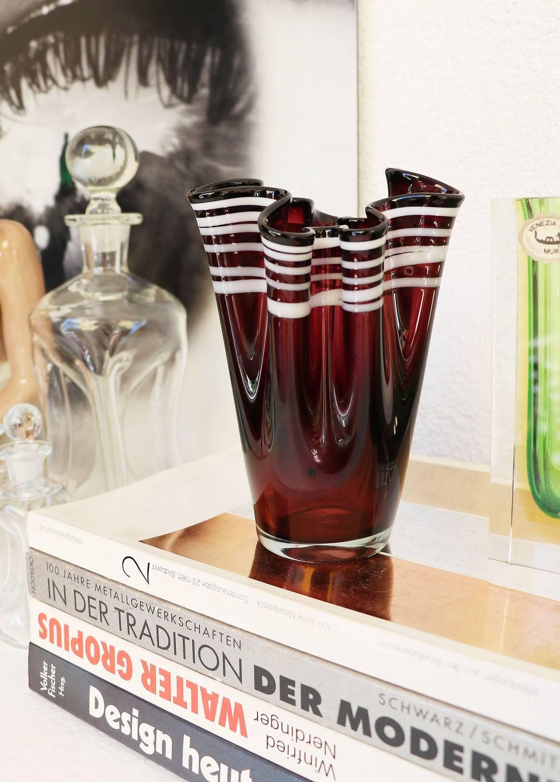 Murano Glass Fazzoletto Handkerchief Vase, 1960s photo furniture