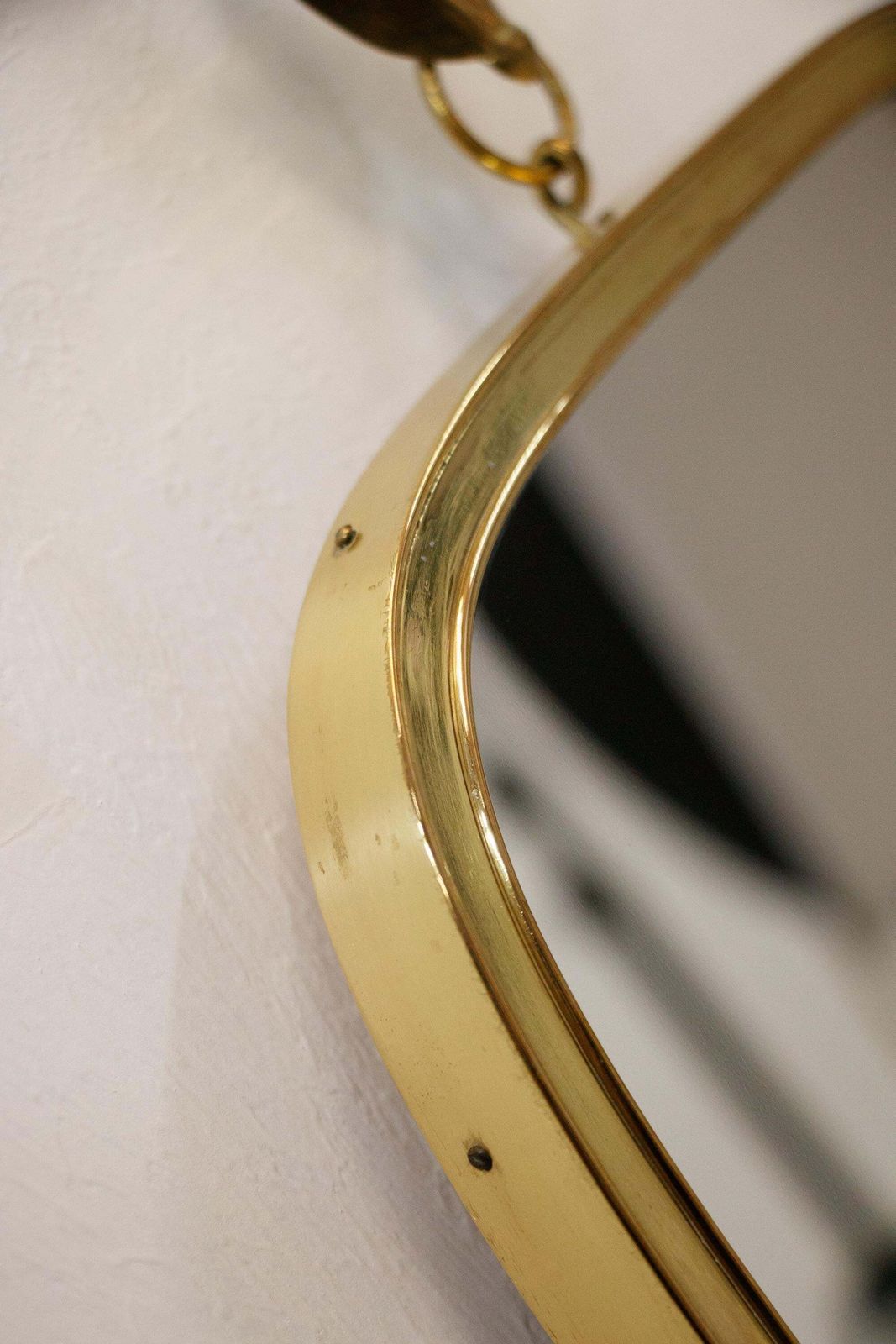 Mid Century Brass Wall Mirror By Vereinigte Werkstätten, Germany, Munich 1950s photo 1198.0