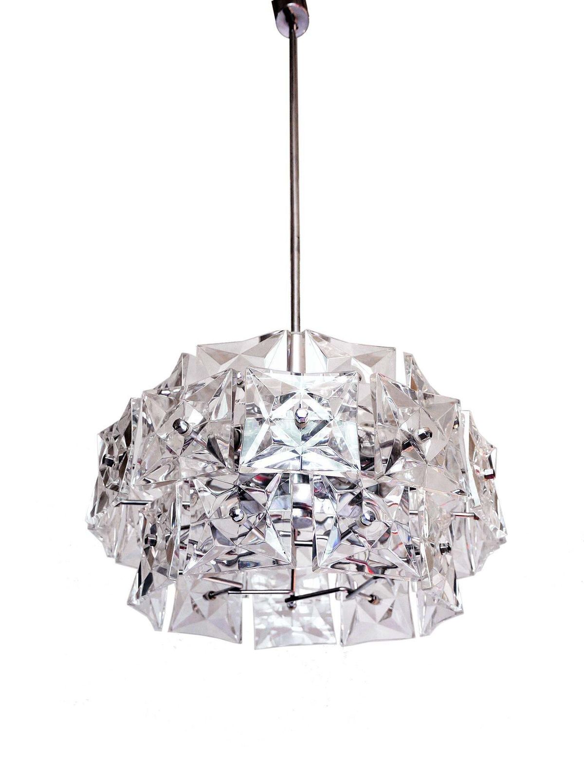 Design Chandelier Crystal & Chrome By Kinkeldey, Germany, 1960s photo furniture