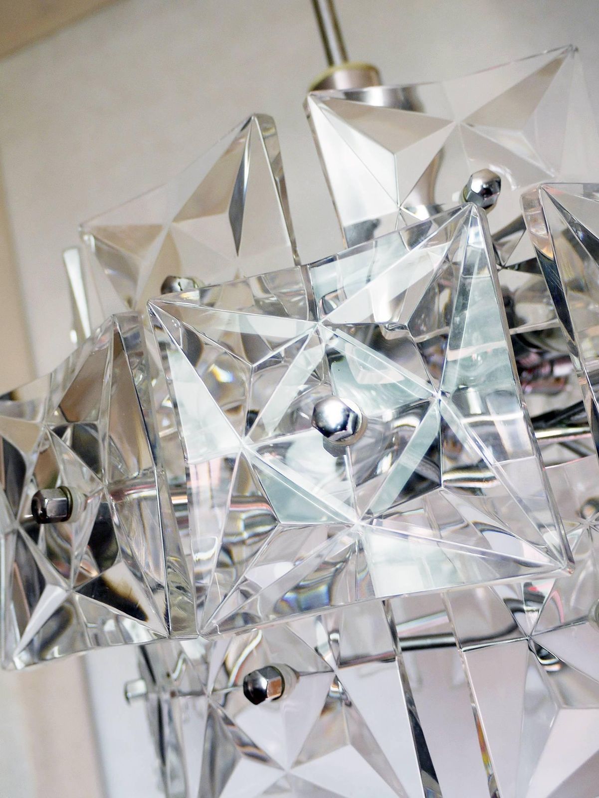Design Chandelier Crystal & Chrome By Kinkeldey, Germany, 1960s photo vinterior