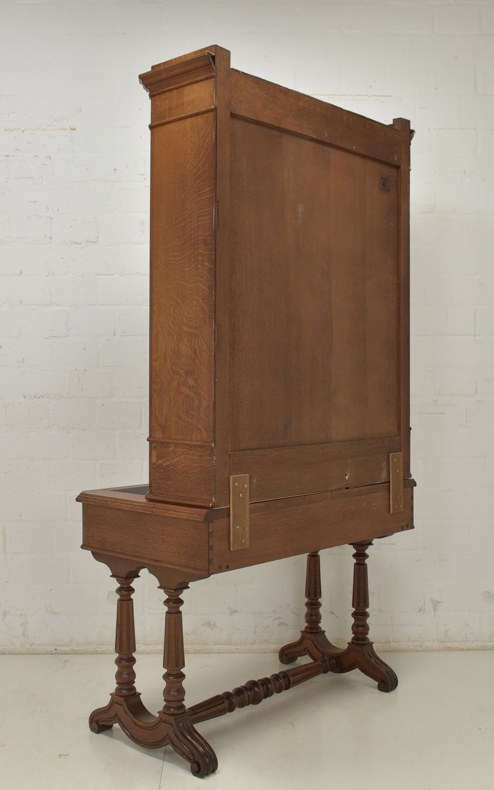 1688.0 Antique! Secretary With Display Cabinet, Restored Oak Desk, Bookcase photo