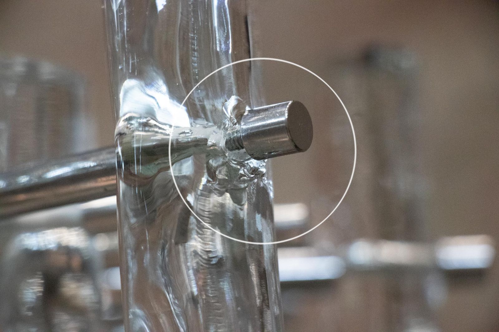 Lighting 1960 Germany Kinkeldey Iced Sticks Chandelier Crystal Rod & Chrome photo
