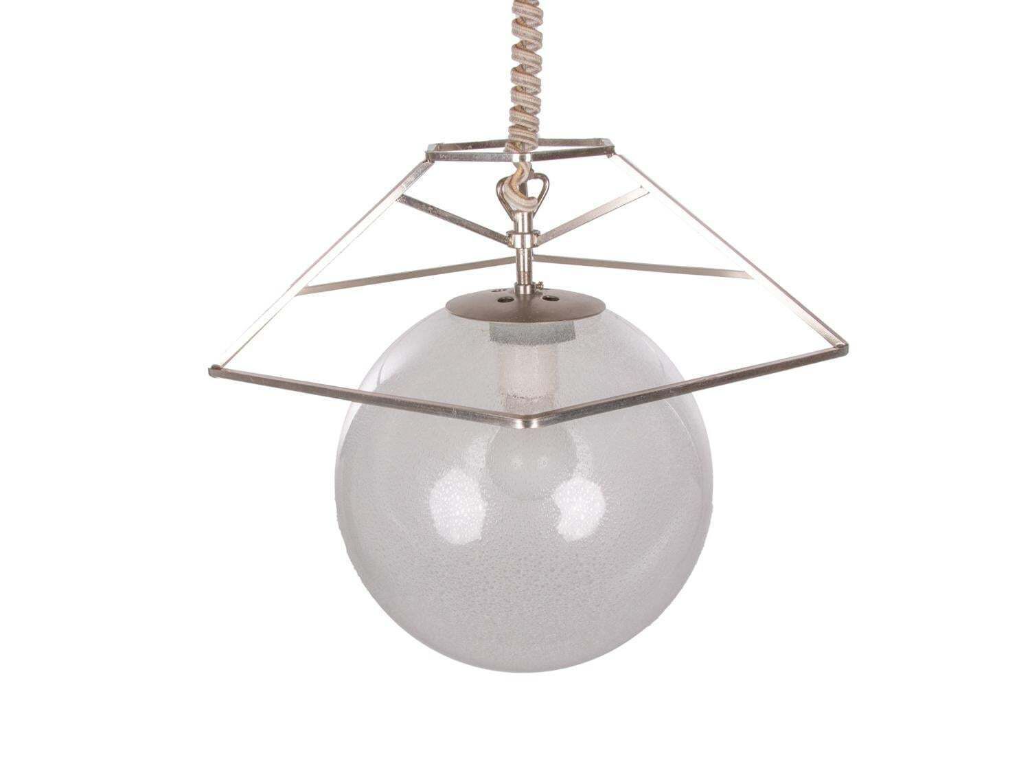 photo for sale Mazzega Tulip Pendant Lamp Green & Clear Murano Glass By Carlo Nason Italy 1960s