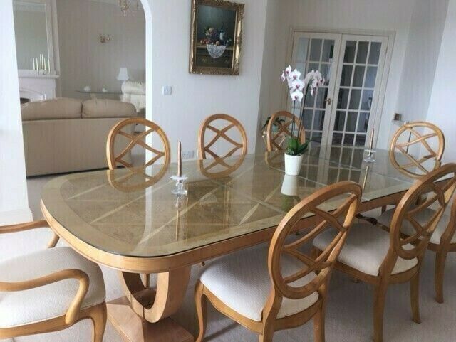 Beautiful Thomasville Art Deco Extendable Dining Table With Marquetry (193cm Extendable To 315cm)