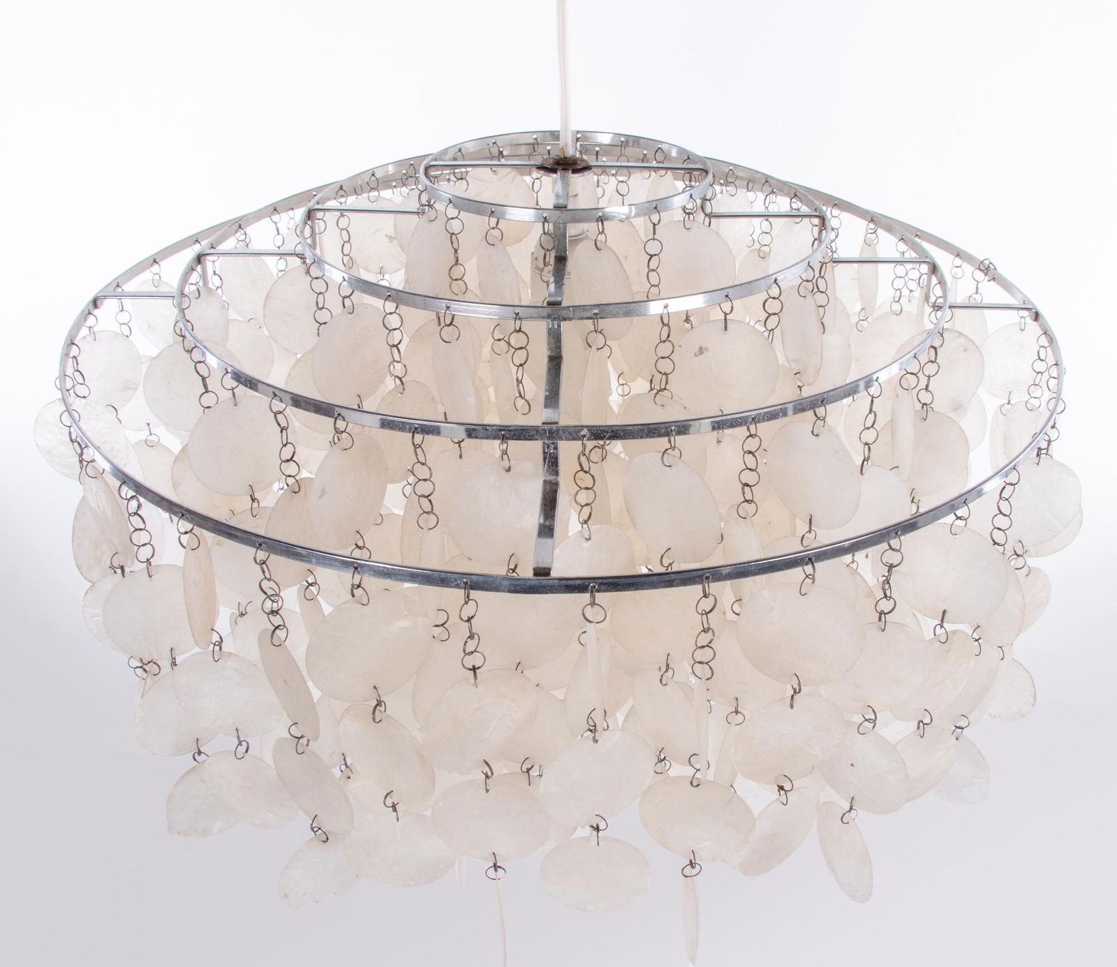 '1 Of 3' Fun Shell Chandelier By Verner Panton For J. Luber Ag, Switzerland 1964 photo buy