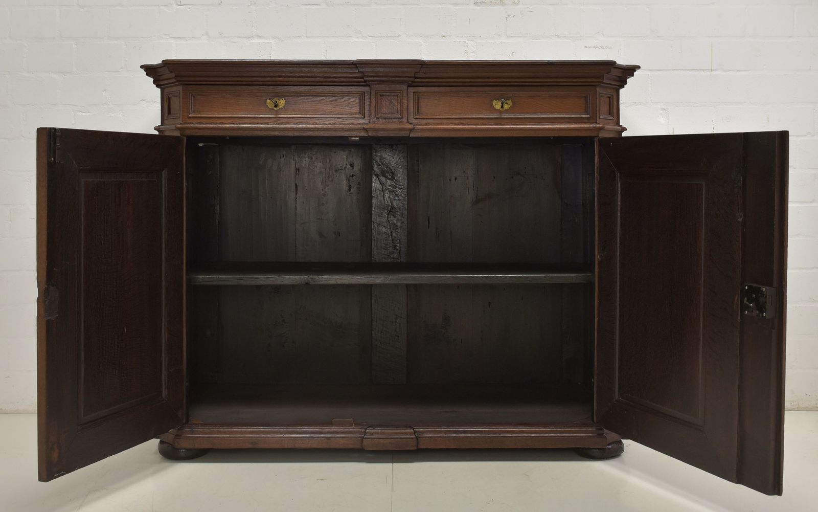 Antique! Sideboard Tall Chest Of Drawers Restored Baroque Biedermeier Oak Cabinet photo for sale