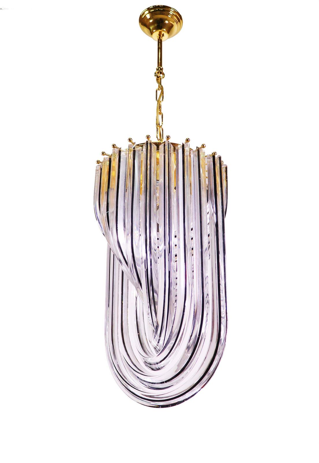 Triedri Curvati Murano Glass Chandelier By Carlo Nason For Venini, Italy photo furniture