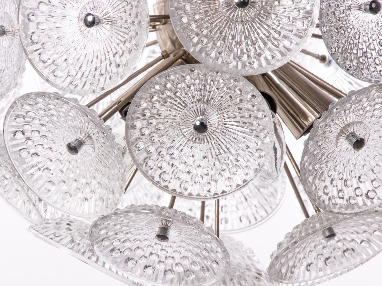 Modernist Dandelion 10 Light Sputnik Chandelier Glass & Chrome, 1960s photo 2513.0