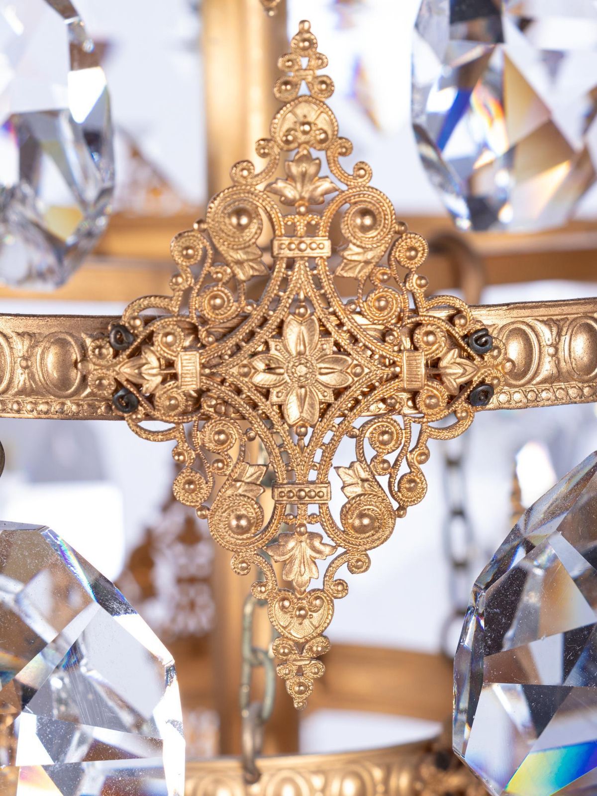Ernst Palme Glamorous Jewel Swarovski Crystal & Gilt Brass Chandelier, 1960s photo furniture