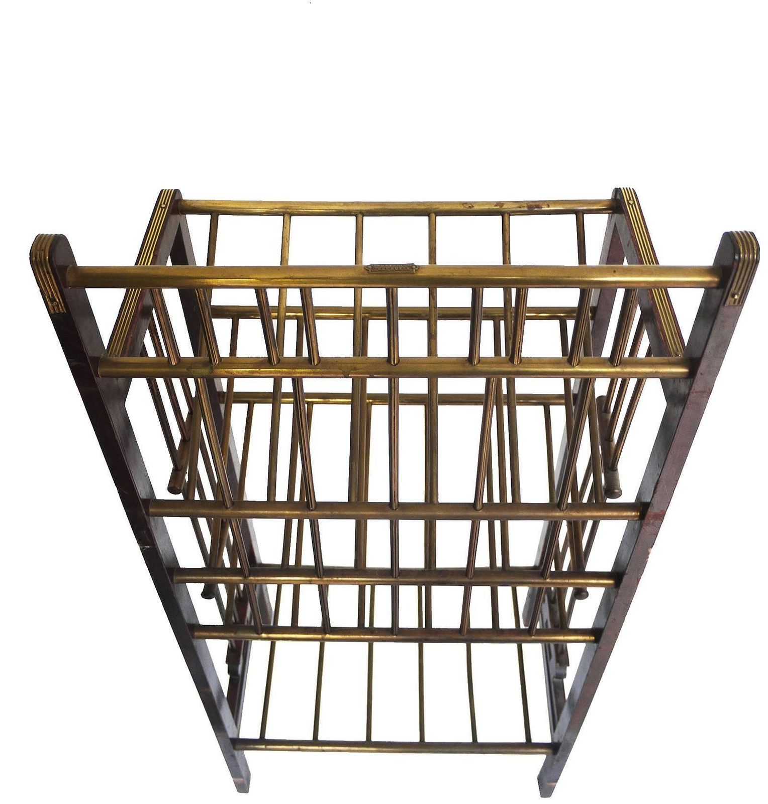 Viennese Secession Mahogany And Brass Magazine Stand, 1900 photo 4329.0