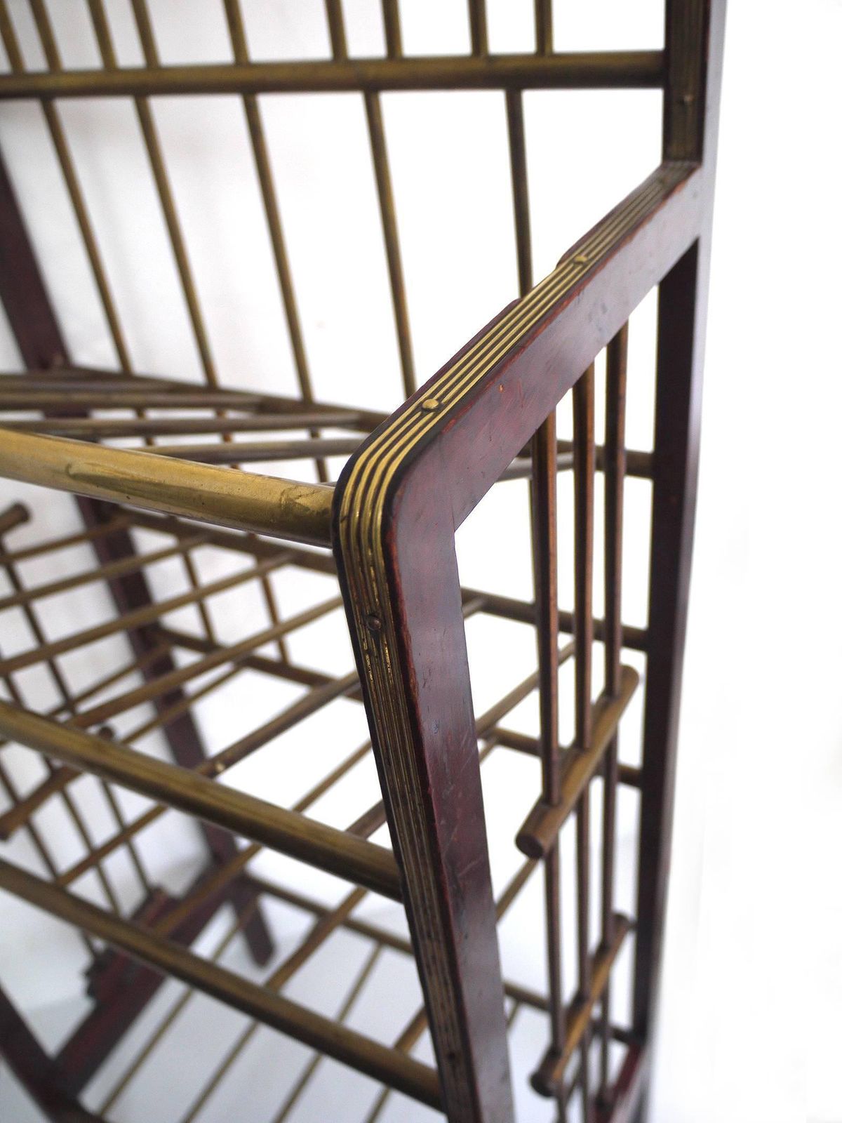 Viennese Secession Mahogany And Brass Magazine Stand, 1900 photo vinterior
