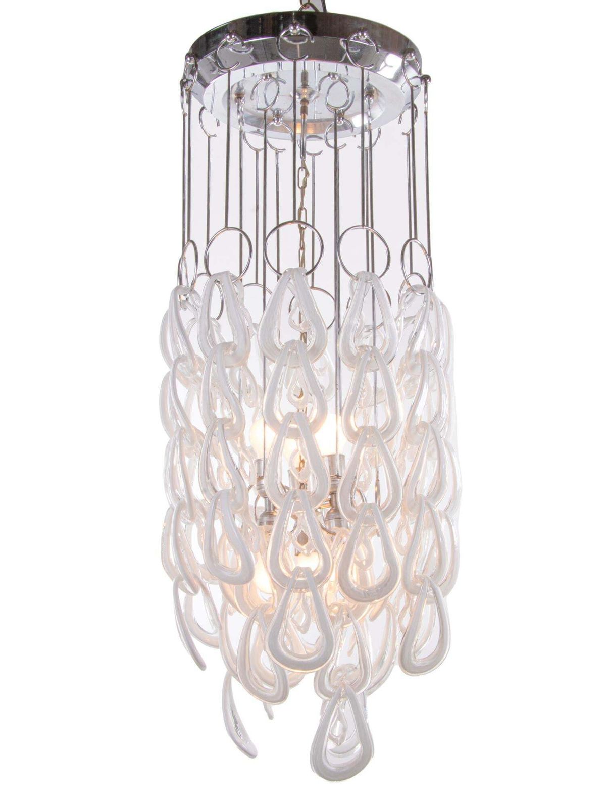 Cascading 44" Giogali Chandelier Flush Mount By Angelo Mangiarotti, Vistosi 1960 photo vintage